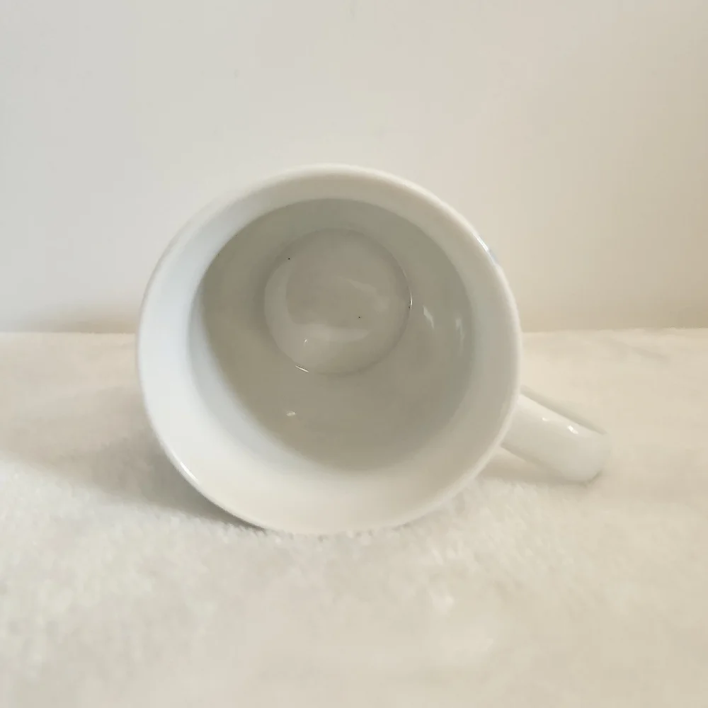 Pier 1 Imports Ava White Blue Green Leaves Monogram D Coffee Cup Mug 14 Oz